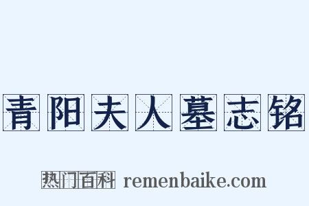 青阳夫人墓志铭是什么意思的图片